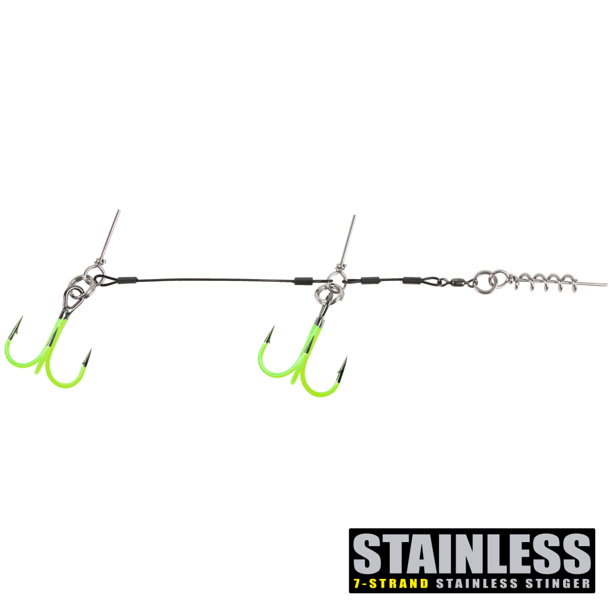 CWC PRO UV Chartreuse Stinger, SS 100lb Giant Tandem 3/0