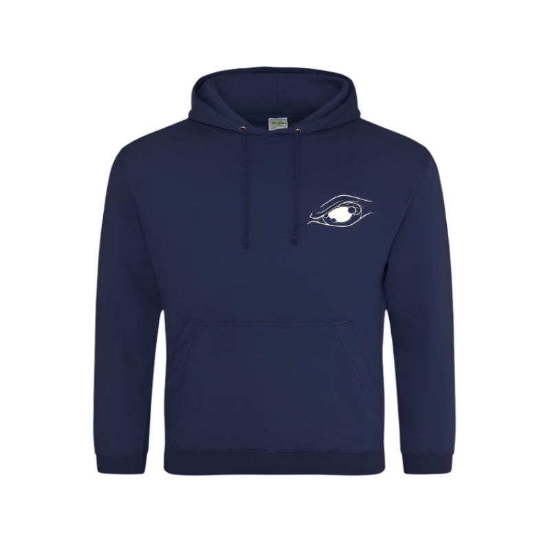 Predatorguiding hoodie blue, front printed eye
