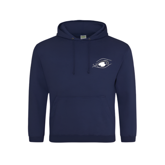 Predatorguiding hoodie blue, front printed eye